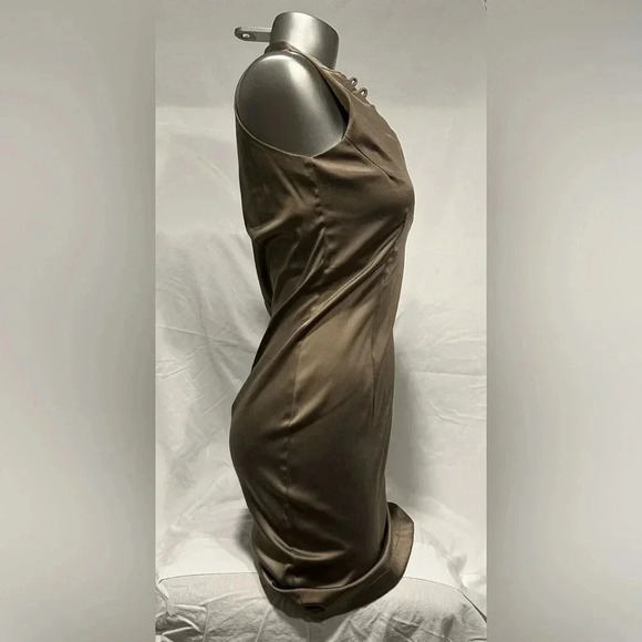 FREE 🆕 Women’s Brown bodicon satin dress - Picture 3 of 15